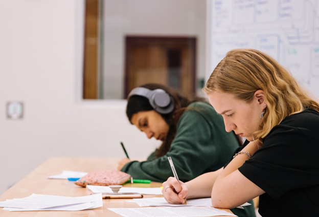 A group of two studying math