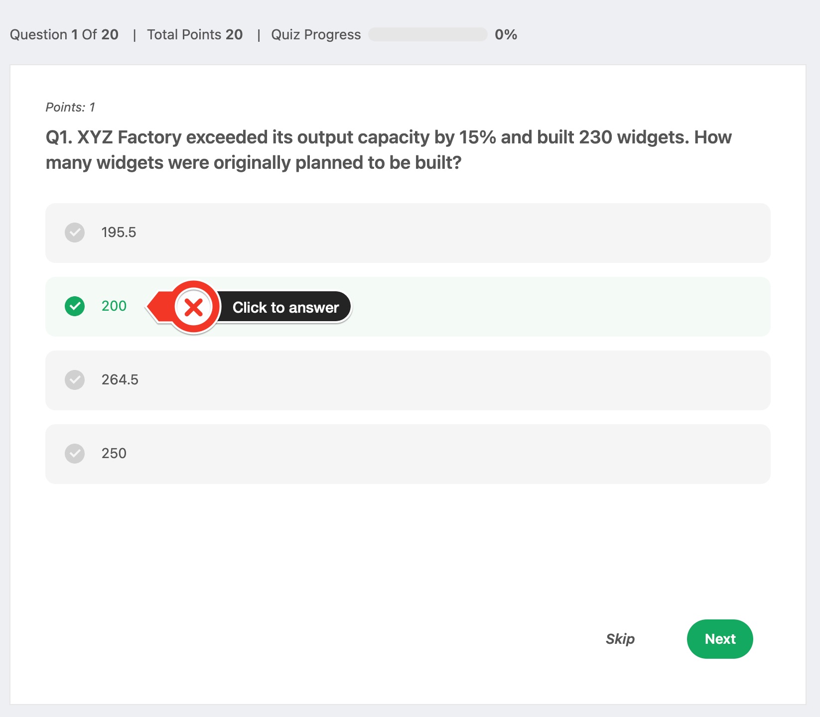 How do students take quizzes? - Documentation image