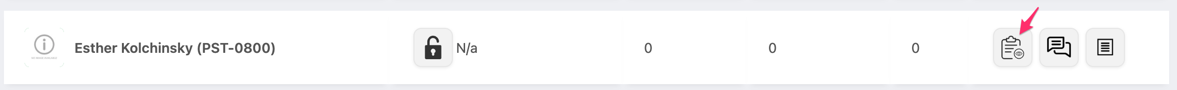 Parent Preferences button in students list